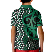 Maori Taniko Patterns Kid Polo Shirt Pounamu Patiki Motifs Mix Whakairo Ngaru LT7 - Polynesian Pride