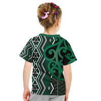 Maori Taniko Patterns Kid T Shirt Pounamu Patiki Motifs Mix Whakairo Ngaru LT7 - Polynesian Pride