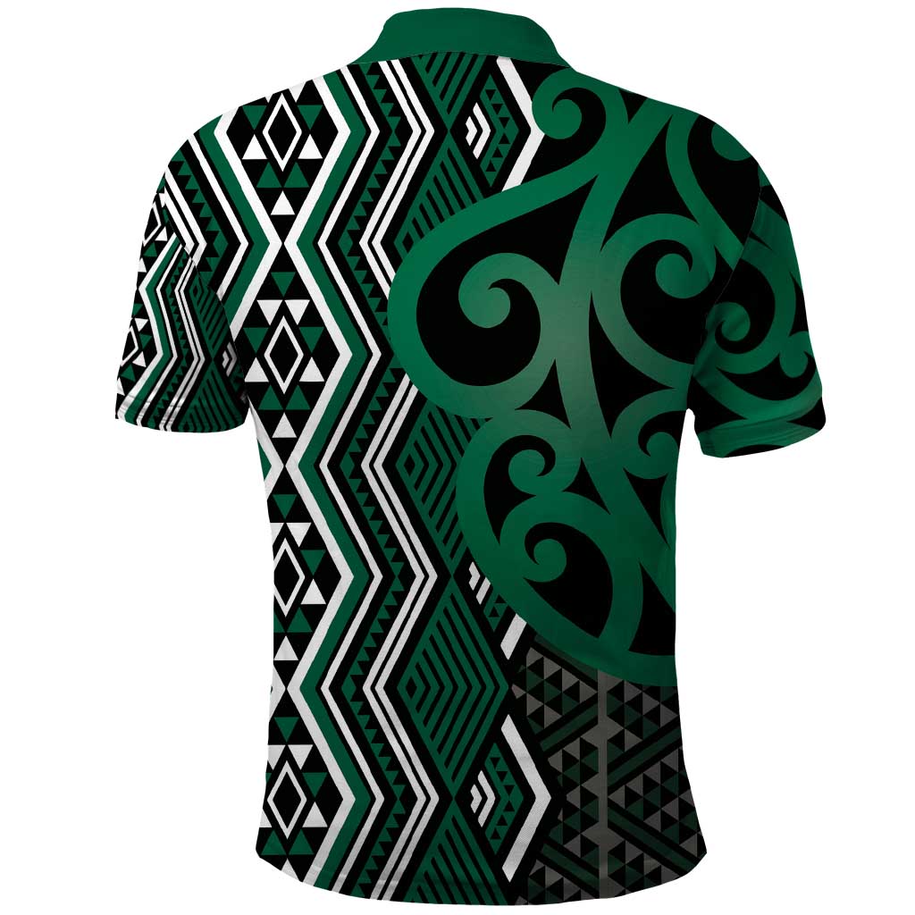 Maori Taniko Patterns Polo Shirt Pounamu Patiki Motifs Mix Whakairo Ngaru LT7 - Polynesian Pride