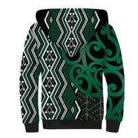 Maori Taniko Patterns Sherpa Hoodie Pounamu Patiki Motifs Mix Whakairo Ngaru LT7 - Polynesian Pride