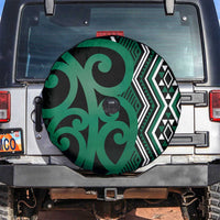 Maori Taniko Patterns Spare Tire Cover Pounamu Patiki Motifs Mix Whakairo Ngaru LT7 Green - Polynesian Pride