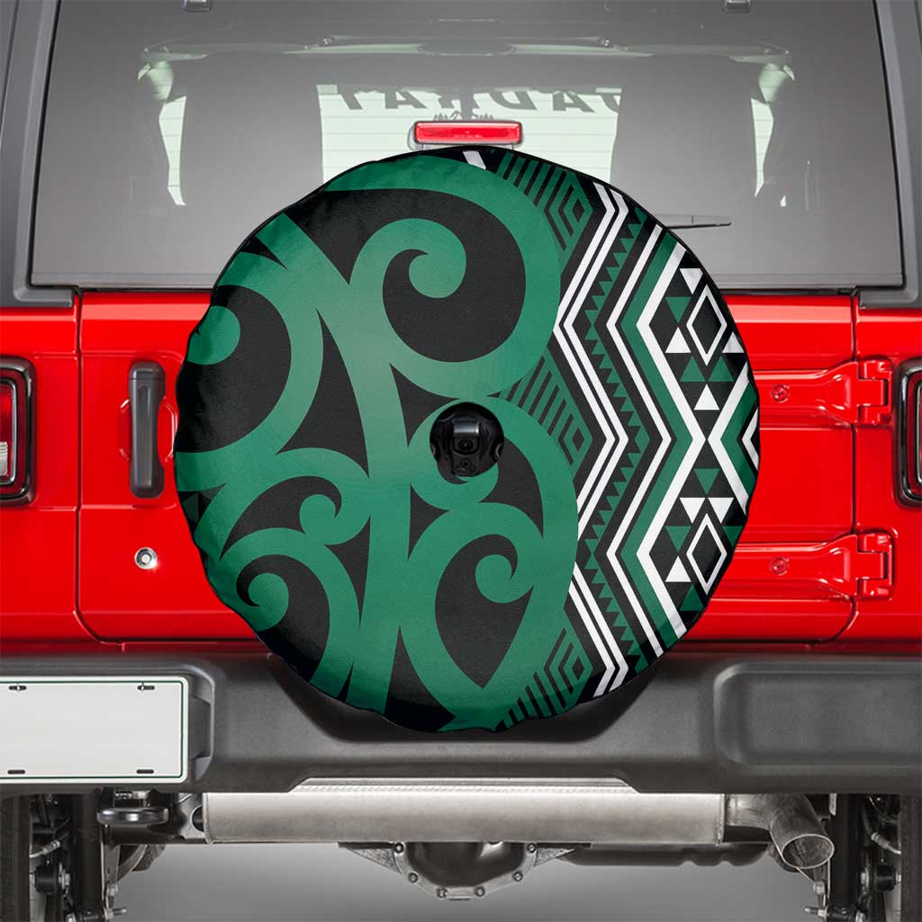 Maori Taniko Patterns Spare Tire Cover Pounamu Patiki Motifs Mix Whakairo Ngaru LT7 - Polynesian Pride