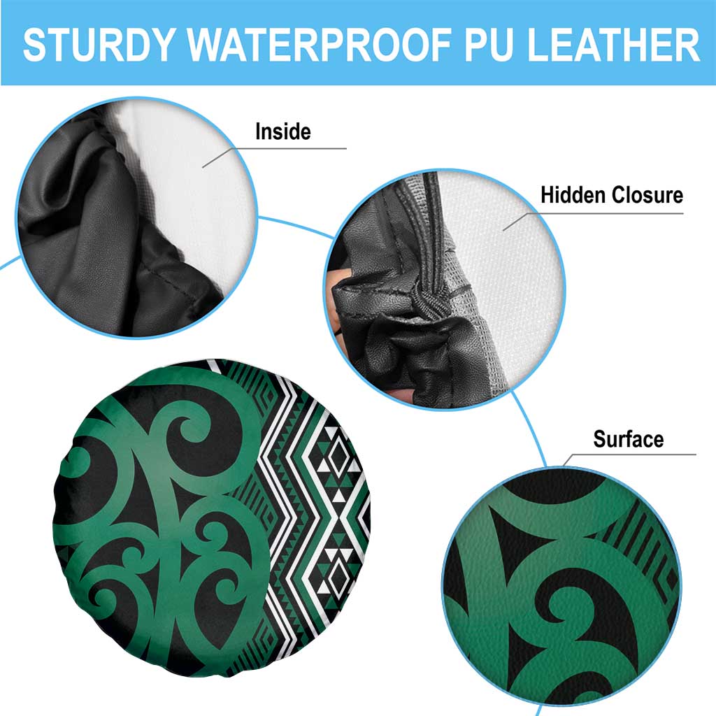 Maori Taniko Patterns Spare Tire Cover Pounamu Patiki Motifs Mix Whakairo Ngaru LT7 - Polynesian Pride