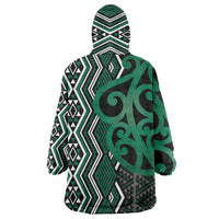 Maori Taniko Patterns Wearable Blanket Hoodie Pounamu Patiki Motifs Mix Whakairo Ngaru LT7 - Polynesian Pride