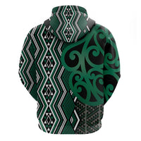 Maori Taniko Patterns Zip Hoodie Pounamu Patiki Motifs Mix Whakairo Ngaru LT7 - Polynesian Pride