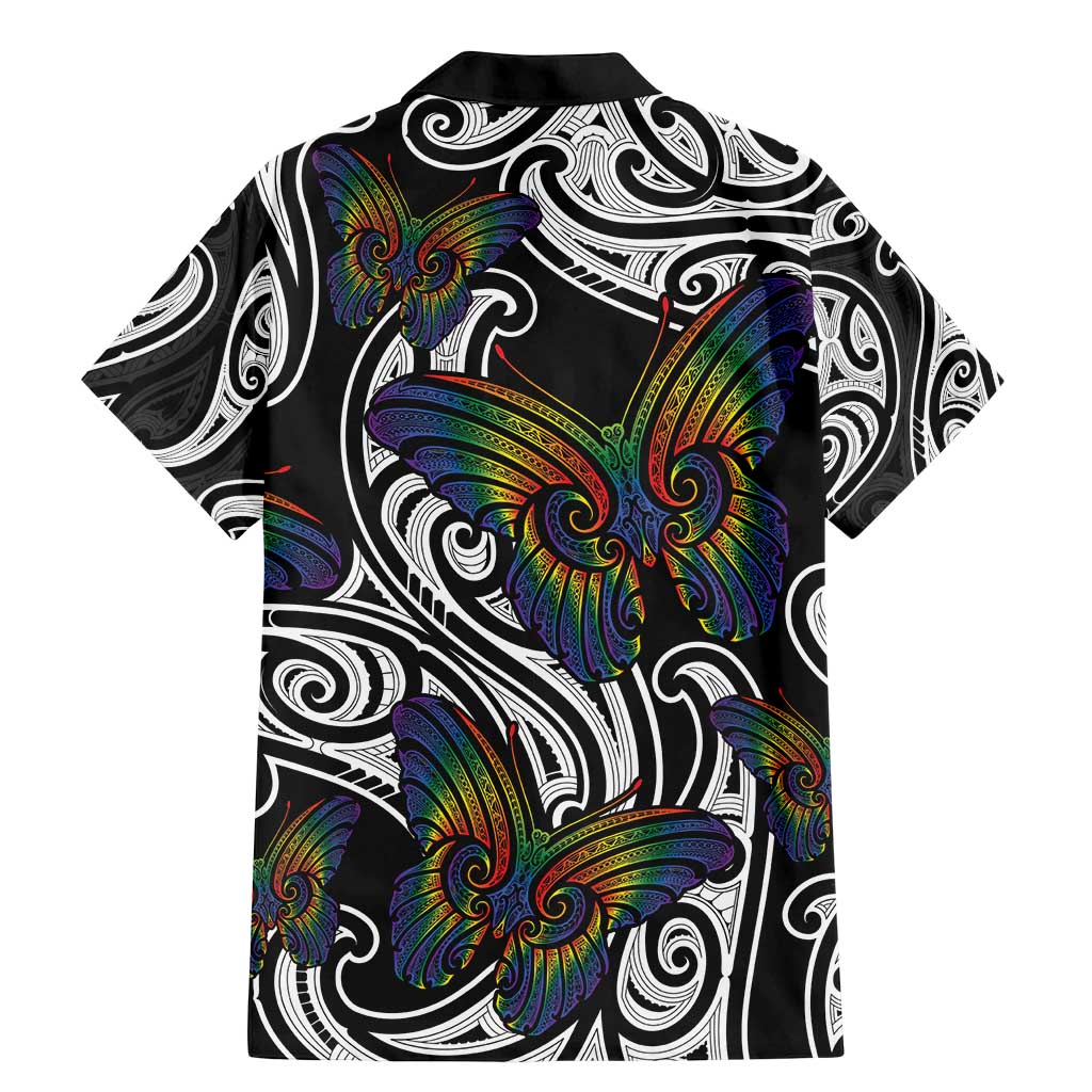 Aotearoa Takatapui Pride Family Matching Mermaid Dress and Hawaiian Shirt Rainbow Butterfly - Free To Love LT7 - Polynesian Pride