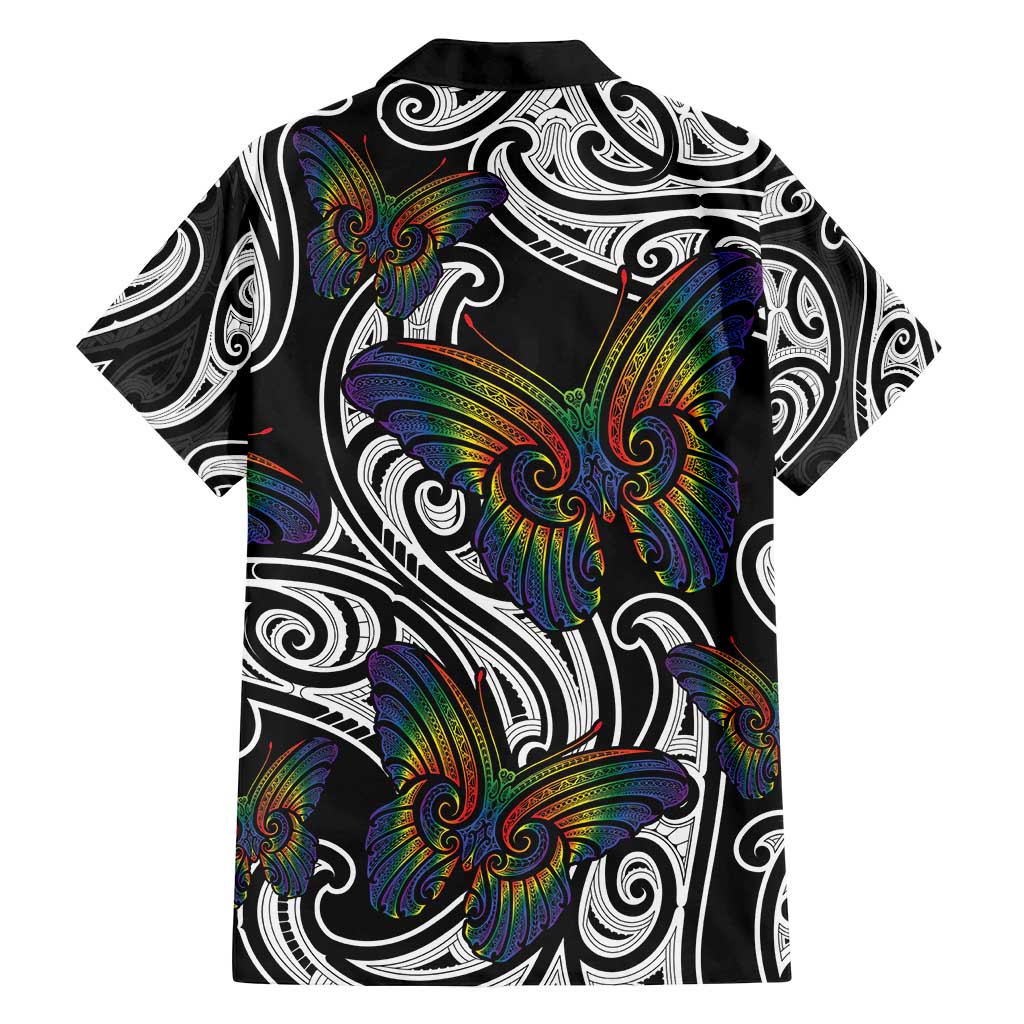 Aotearoa Takatapui Pride Family Matching Summer Maxi Dress and Hawaiian Shirt Rainbow Butterfly - Free To Love LT7 - Polynesian Pride