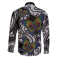 Aotearoa Takatapui Pride Family Matching Tank Maxi Dress and Hawaiian Shirt Rainbow Butterfly - Free To Love LT7 - Polynesian Pride