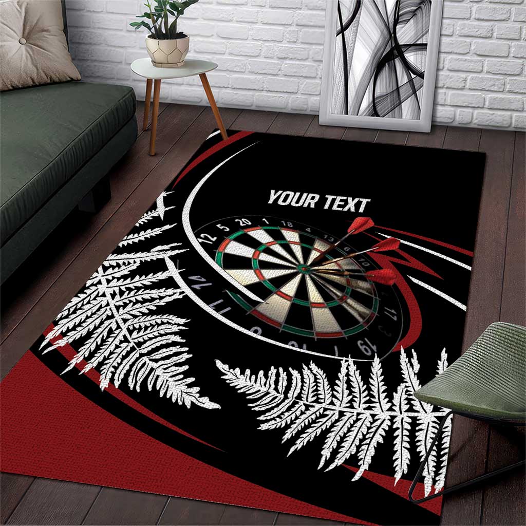 New Zealand Darts Personalised Area Rug Silver Fern Dynamic