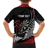 New Zealand Darts Personalised Family Matching Off The Shoulder Long Sleeve Dress and Hawaiian Shirt Silver Fern Dynamic LT7 - Polynesian Pride