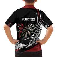 New Zealand Darts Personalised Family Matching Off Shoulder Short Dress and Hawaiian Shirt Silver Fern Dynamic LT7 - Polynesian Pride