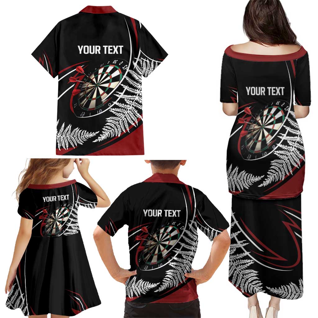 New Zealand Darts Personalised Family Matching Puletasi and Hawaiian Shirt Silver Fern Dynamic LT7 - Polynesian Pride