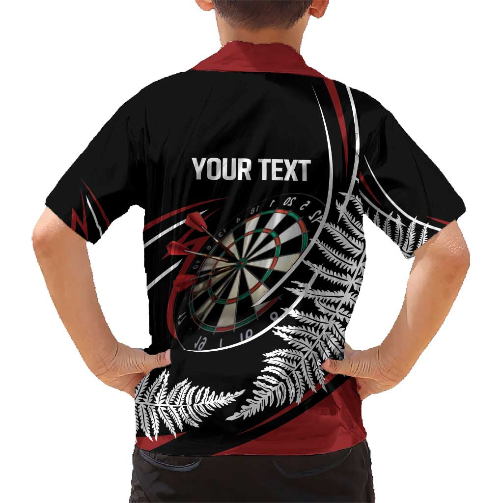 New Zealand Darts Personalised Family Matching Short Sleeve Bodycon Dress and Hawaiian Shirt Silver Fern Dynamic LT7 - Polynesian Pride
