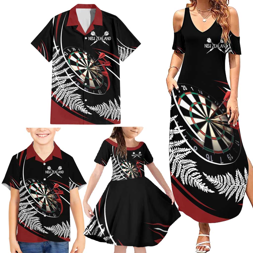New Zealand Darts Personalised Family Matching Summer Maxi Dress and Hawaiian Shirt Silver Fern Dynamic LT7 - Polynesian Pride