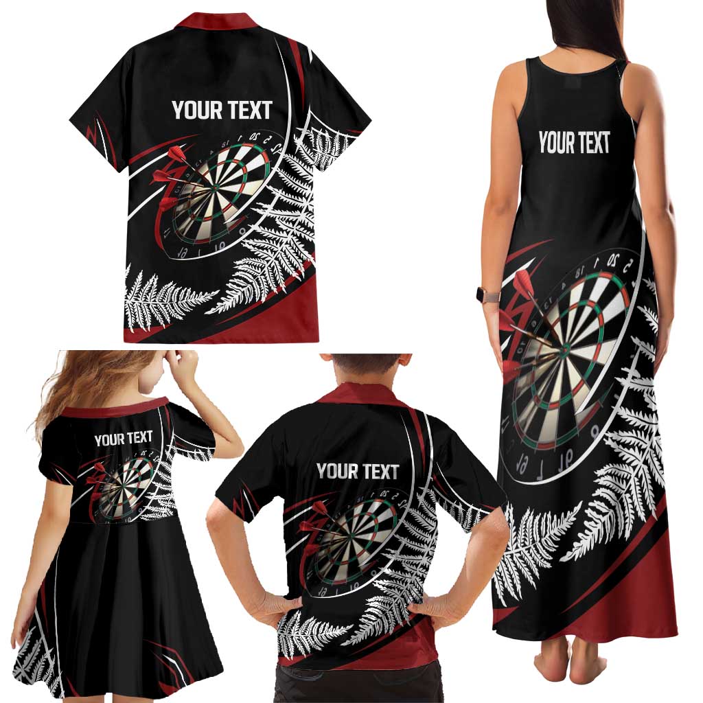 New Zealand Darts Personalised Family Matching Tank Maxi Dress and Hawaiian Shirt Silver Fern Dynamic LT7 - Polynesian Pride