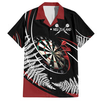 New Zealand Darts Personalised Family Matching Tank Maxi Dress and Hawaiian Shirt Silver Fern Dynamic LT7 Dad's Shirt - Short Sleeve Red - Polynesian Pride