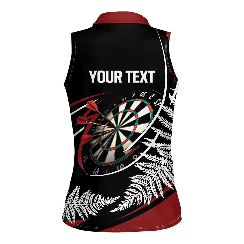 New Zealand Darts Personalised Women Sleeveless Polo Shirt Silver Fern Dynamic LT7 - Polynesian Pride