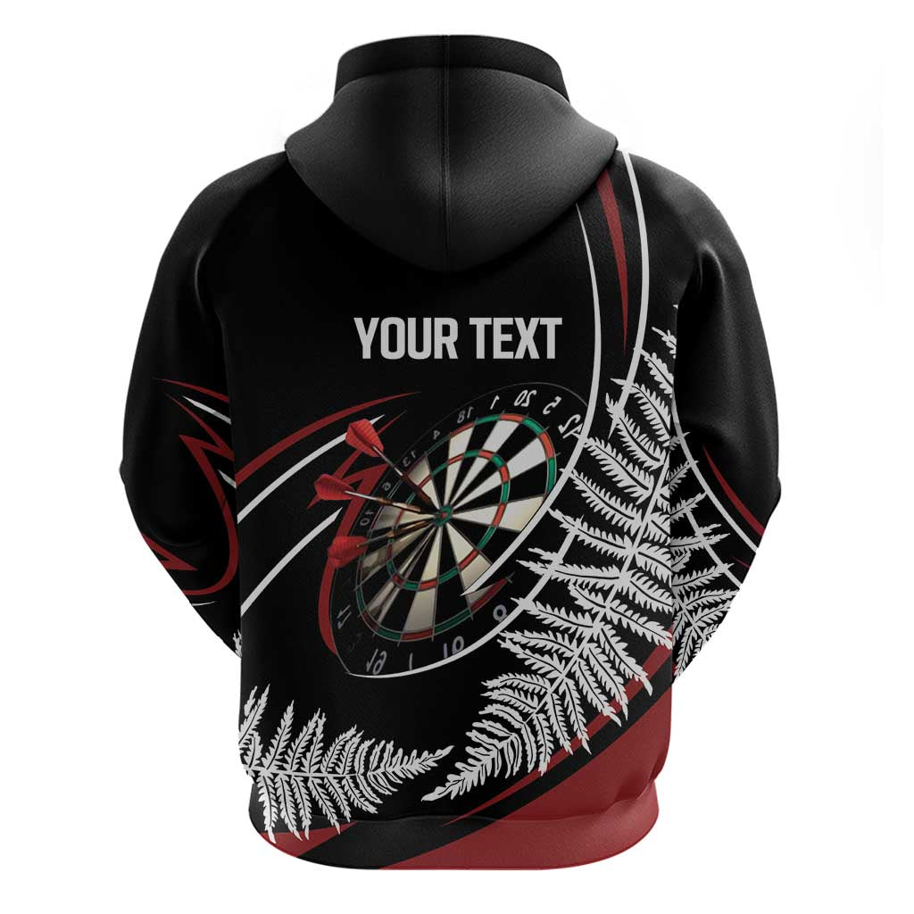 New Zealand Darts Personalised Zip Hoodie Silver Fern Dynamic LT7 - Polynesian Pride