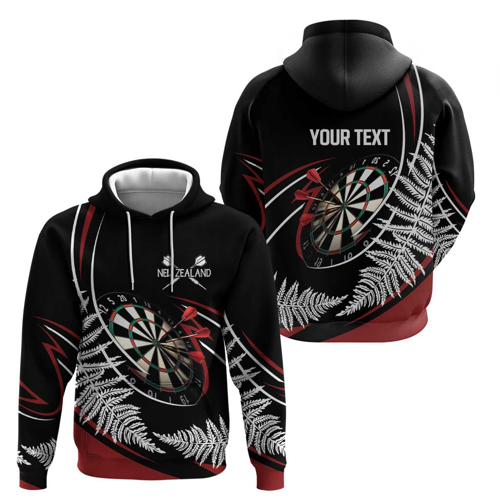 New Zealand Darts Personalised Zip Hoodie Silver Fern Dynamic LT7 - Polynesian Pride
