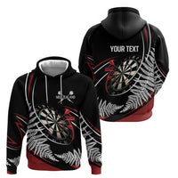 New Zealand Darts Personalised Zip Hoodie Silver Fern Dynamic LT7 - Polynesian Pride