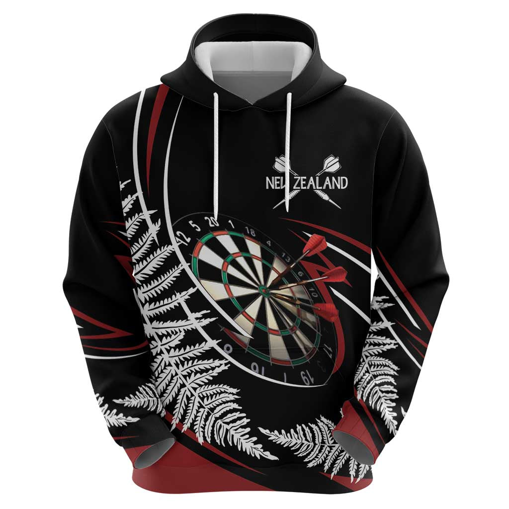New Zealand Darts Personalised Zip Hoodie Silver Fern Dynamic LT7 - Polynesian Pride