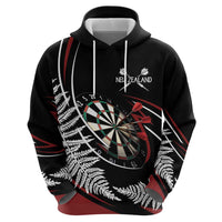 New Zealand Darts Personalised Zip Hoodie Silver Fern Dynamic LT7 - Polynesian Pride