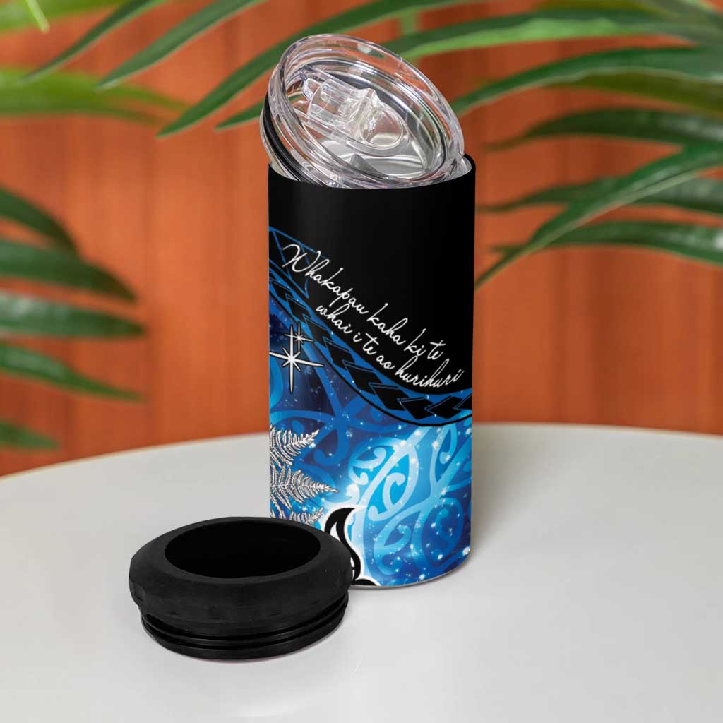 Maori Matariki Te Araroa Paikea Starry 4 in 1 Can Cooler Tumbler Tangaroa Whakatauki LT7 - Polynesian Pride