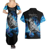 Maori Matariki Te Araroa Paikea Starry Couples Matching Summer Maxi Dress and Hawaiian Shirt Tangaroa Whakatauki LT7 - Polynesian Pride