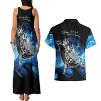 Maori Matariki Te Araroa Paikea Starry Couples Matching Tank Maxi Dress and Hawaiian Shirt Tangaroa Whakatauki LT7 - Polynesian Pride