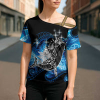 Maori Matariki Te Araroa Paikea Starry Cross Shoulder Shirt Tangaroa Whakatauki