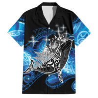 Maori Matariki Te Araroa Paikea Starry Family Matching Mermaid Dress and Hawaiian Shirt Tangaroa Whakatauki LT7 Dad's Shirt - Short Sleeve Black - Polynesian Pride