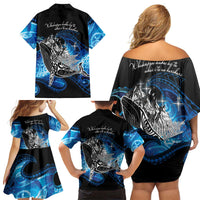 Maori Matariki Te Araroa Paikea Starry Family Matching Off Shoulder Short Dress and Hawaiian Shirt Tangaroa Whakatauki LT7 - Polynesian Pride