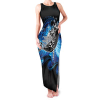 Maori Matariki Te Araroa Paikea Starry Family Matching Tank Maxi Dress and Hawaiian Shirt Tangaroa Whakatauki LT7 Mom's Dress Black - Polynesian Pride