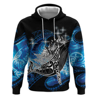 Maori Matariki Te Araroa Paikea Starry Hoodie Tangaroa Whakatauki LT7 Pullover Hoodie Black - Polynesian Pride