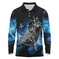 Maori Matariki Te Araroa Paikea Starry Long Sleeve Polo Shirt Tangaroa Whakatauki