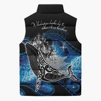 Maori Matariki Te Araroa Paikea Starry Sleeveless Puffer Jacket Tangaroa Whakatauki