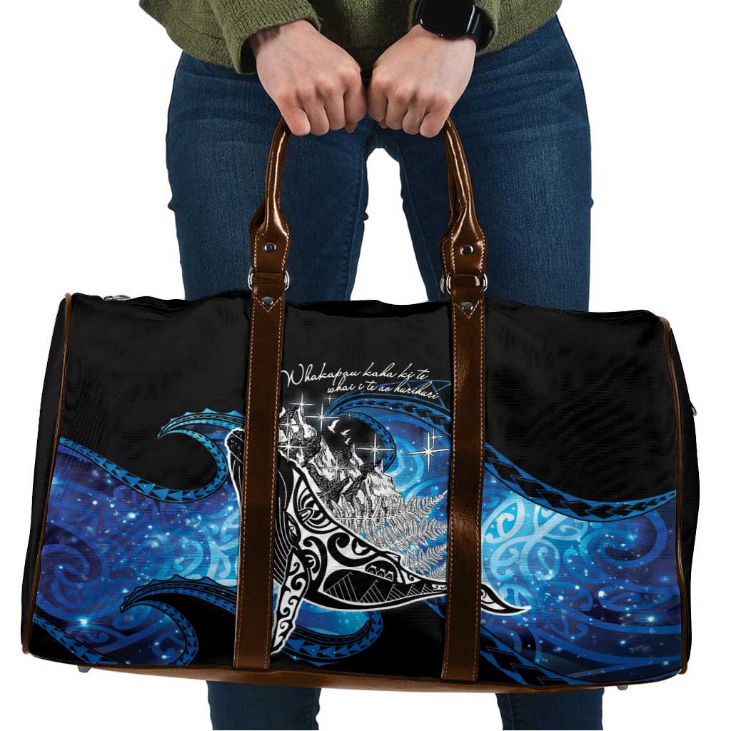Maori Matariki Te Araroa Paikea Starry Travel Bag Tangaroa Whakatauki LT7 Black - Polynesian Pride