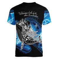 Maori Matariki Te Araroa Paikea Starry Women V-Neck T-Shirt Tangaroa Whakatauki LT7 - Polynesian Pride