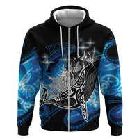 Maori Matariki Te Araroa Paikea Starry Zip Hoodie Tangaroa Whakatauki LT7 Zip Hoodie Black - Polynesian Pride