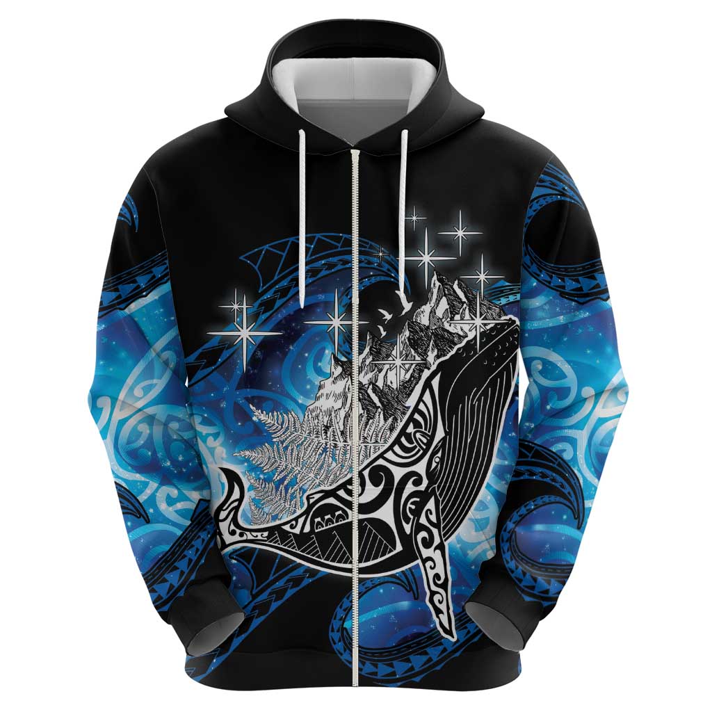 Maori Matariki Te Araroa Paikea Starry Zip Hoodie Tangaroa Whakatauki LT7 - Polynesian Pride