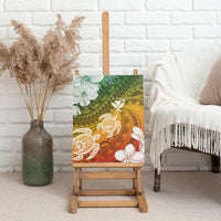 Kanaka Maoli Hawaii Flag Day Canvas Wall Art Vibrant Frangipani