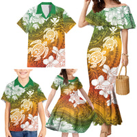Kanaka Maoli Hawaii Flag Day Family Matching Mermaid Dress and Hawaiian Shirt Vibrant Frangipani LT7 - Polynesian Pride