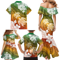 Kanaka Maoli Hawaii Flag Day Family Matching Mermaid Dress and Hawaiian Shirt Vibrant Frangipani LT7 - Polynesian Pride