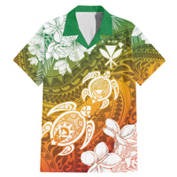 Kanaka Maoli Hawaii Flag Day Family Matching Mermaid Dress and Hawaiian Shirt Vibrant Frangipani LT7 Dad's Shirt - Short Sleeve Colorful - Polynesian Pride