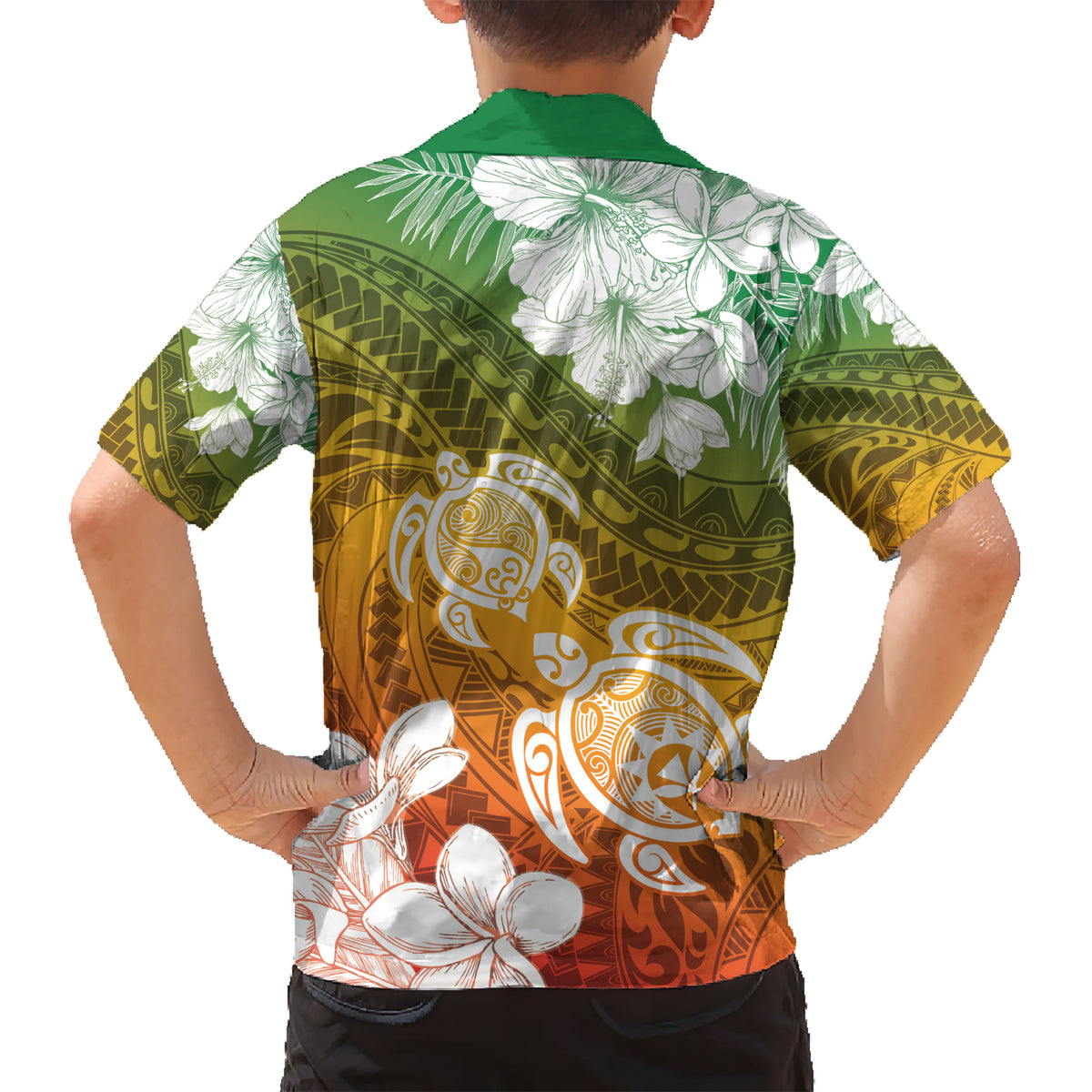 Kanaka Maoli Hawaii Flag Day Family Matching Short Sleeve Bodycon Dress and Hawaiian Shirt Vibrant Frangipani LT7 - Polynesian Pride