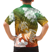 Kanaka Maoli Hawaii Flag Day Family Matching Short Sleeve Bodycon Dress and Hawaiian Shirt Vibrant Frangipani LT7 - Polynesian Pride