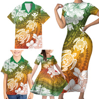 Kanaka Maoli Hawaii Flag Day Family Matching Short Sleeve Bodycon Dress and Hawaiian Shirt Vibrant Frangipani LT7 - Polynesian Pride