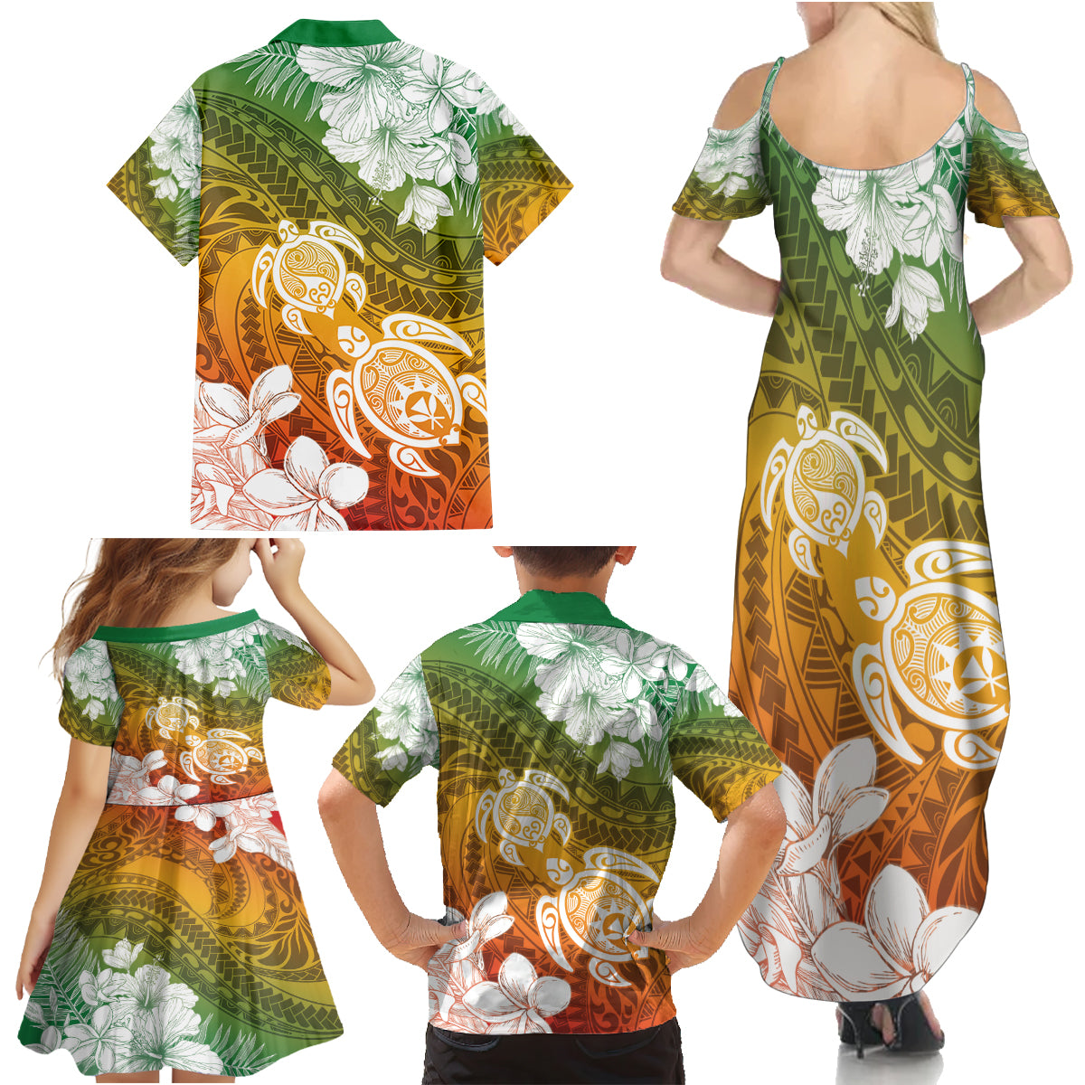 Kanaka Maoli Hawaii Flag Day Family Matching Summer Maxi Dress and Hawaiian Shirt Vibrant Frangipani LT7 - Polynesian Pride