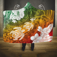 Kanaka Maoli Hawaii Flag Day Hooded Blanket Vibrant Frangipani LT7 One Size Colorful - Polynesian Pride