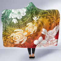 Kanaka Maoli Hawaii Flag Day Hooded Blanket Vibrant Frangipani LT7 - Polynesian Pride